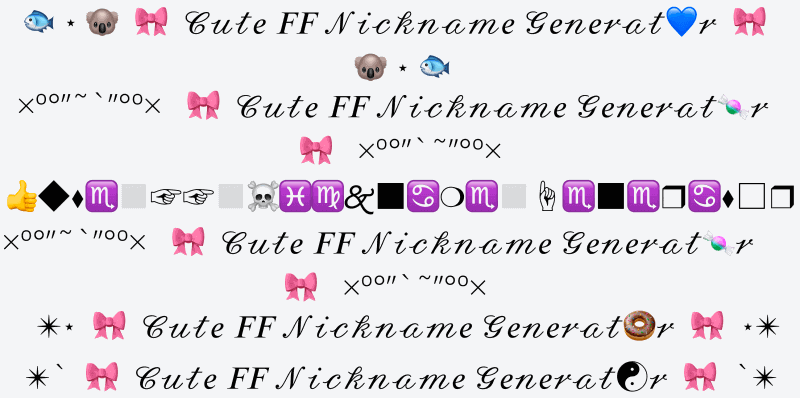 cute-ff-nickname-generator